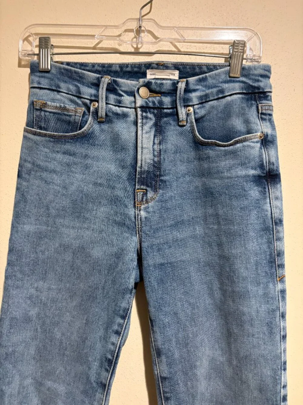 Good American Soft Tech Good Legs Straight Jeans Indigo333